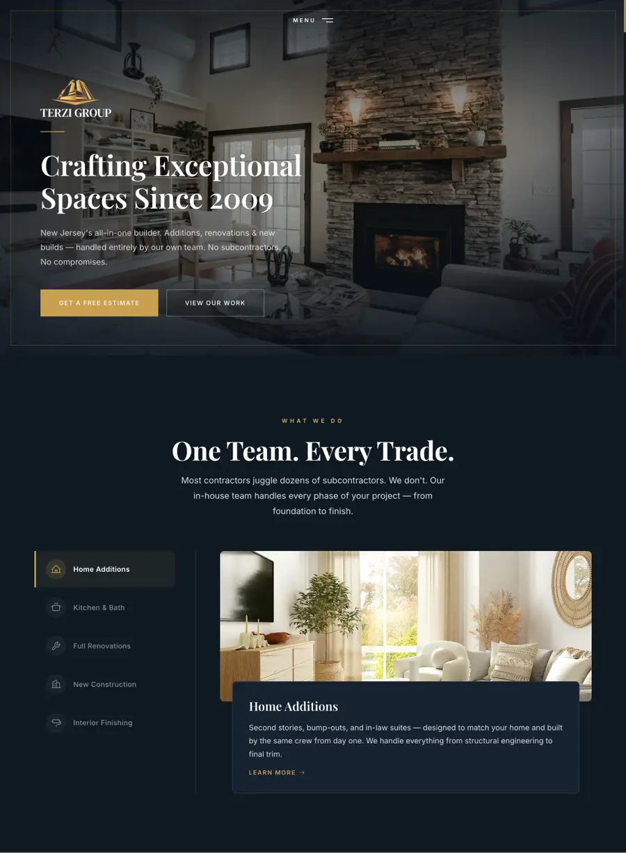 Terzi Group website — desktop