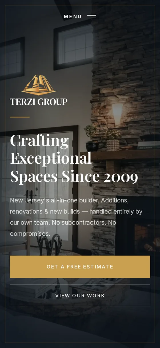 Terzi Group website — mobile