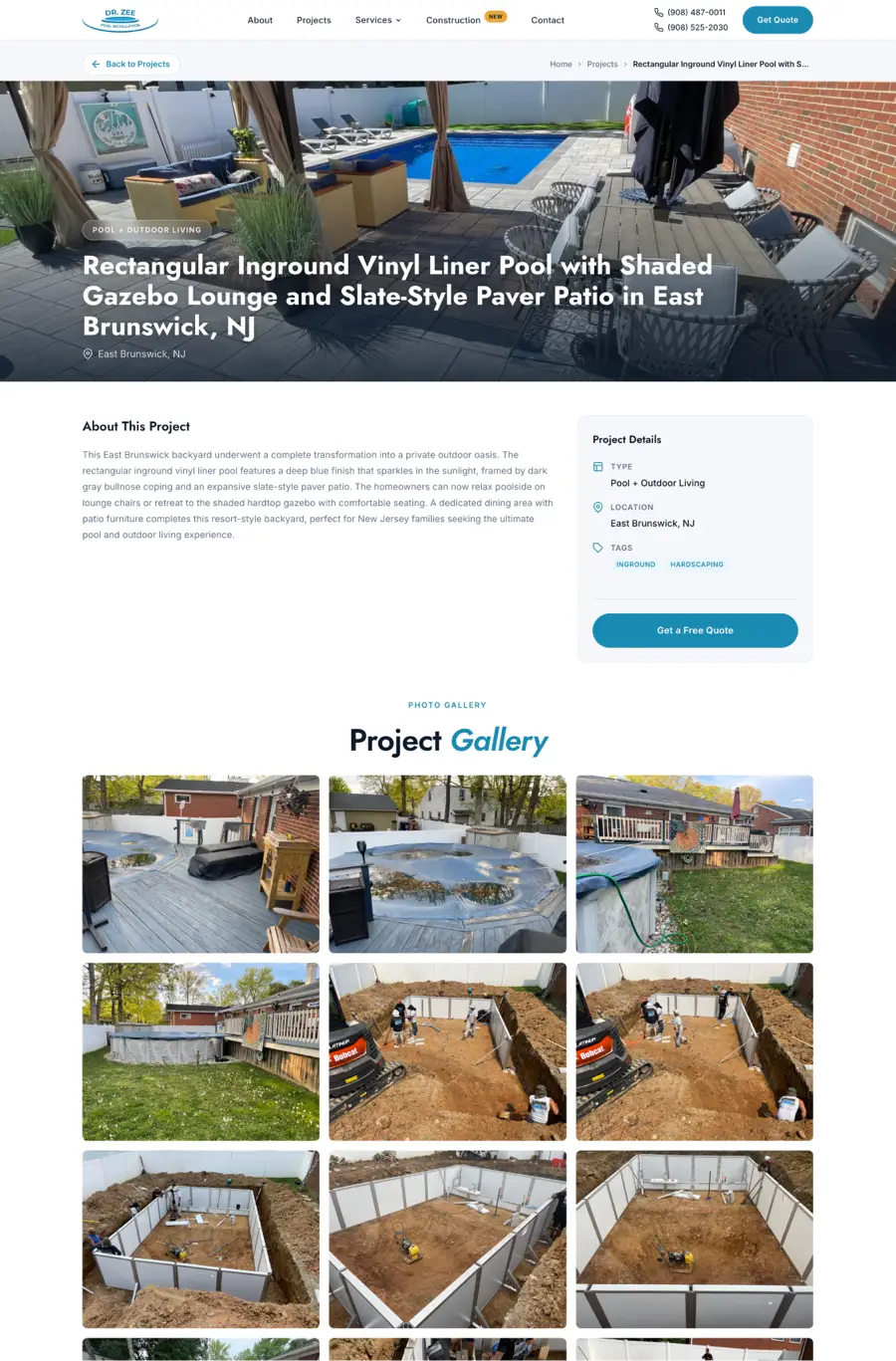 Project detail page